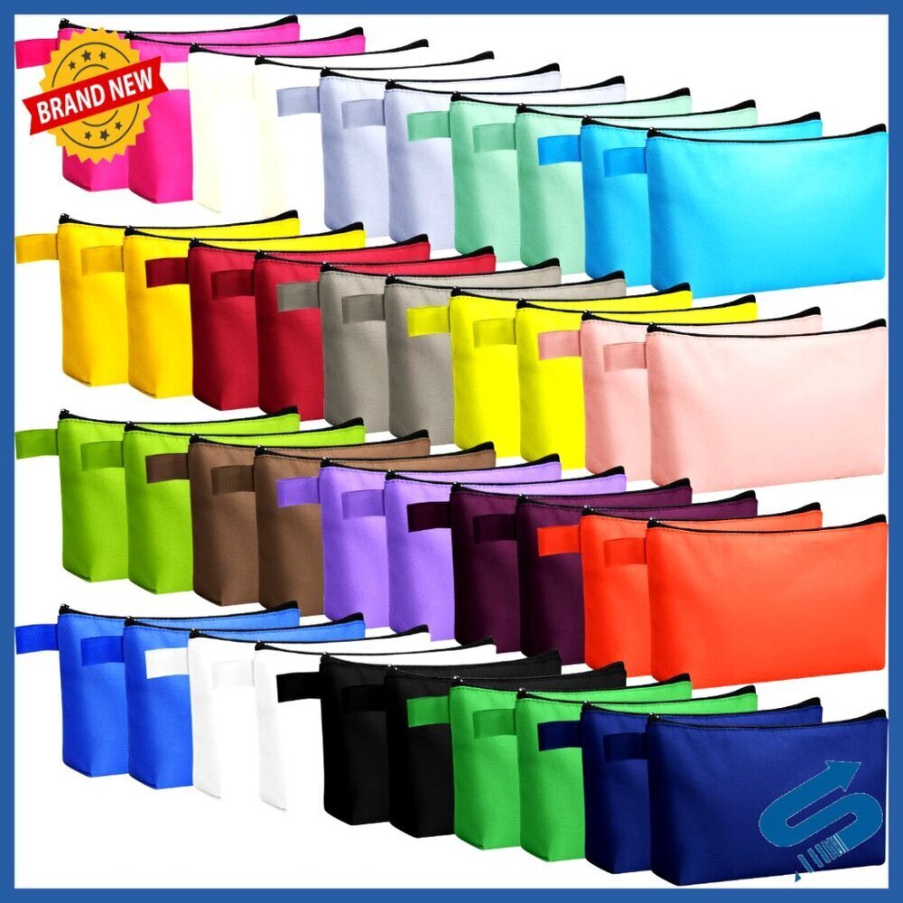 Canvas Cosmetic Bags Bulk Zipper Pouch Travel Toiletry Organizer Portable